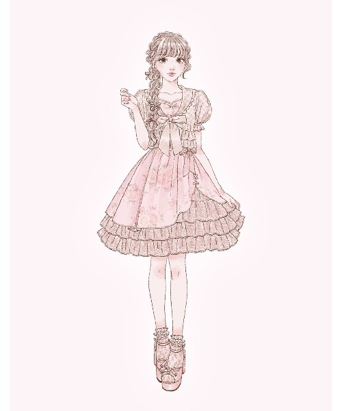 mellfy memory(メルフィーメモリー)の「Love in rosy rose onepiece(ワンピース・レディース・ピンク・S/M)」の8枚目の写真