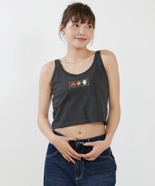 RVCA(ルーカ)の「RVCA/ルーカ レディース タンクトップ クロップド丈 ショート丈 BG04C361(タンクトップ・レディース・ホワイト/イエロー/ブラック・M/S)」の10枚目の写真