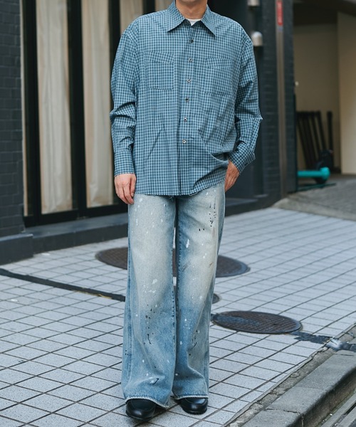 Name.(ネーム)の「T/R CHECK REGULAR SHIRT CUT OFF(シャツ/ブラウス・メンズ・ベージュ/ネイビー・1/2)」の17枚目の写真