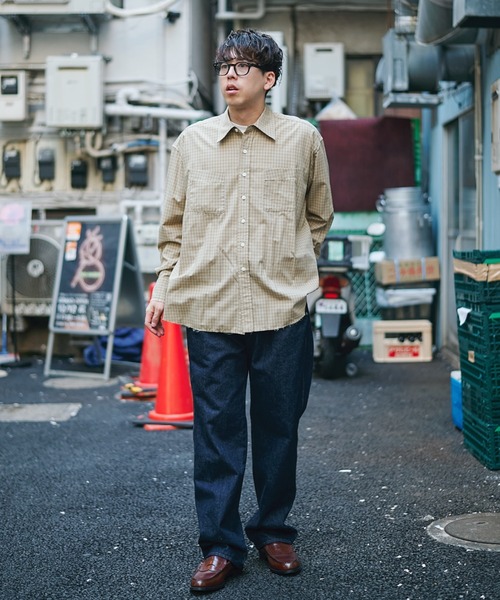 Name.(ネーム)の「T/R CHECK REGULAR SHIRT CUT OFF(シャツ/ブラウス・メンズ・ベージュ/ネイビー・1/2)」の14枚目の写真