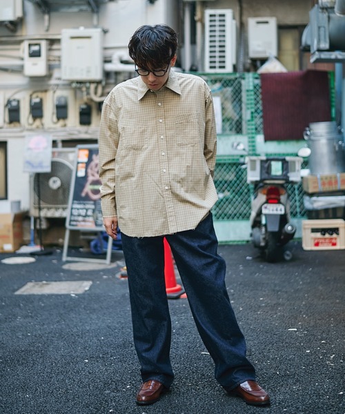 Name.(ネーム)の「T/R CHECK REGULAR SHIRT CUT OFF(シャツ/ブラウス・メンズ・ベージュ/ネイビー・1/2)」の13枚目の写真