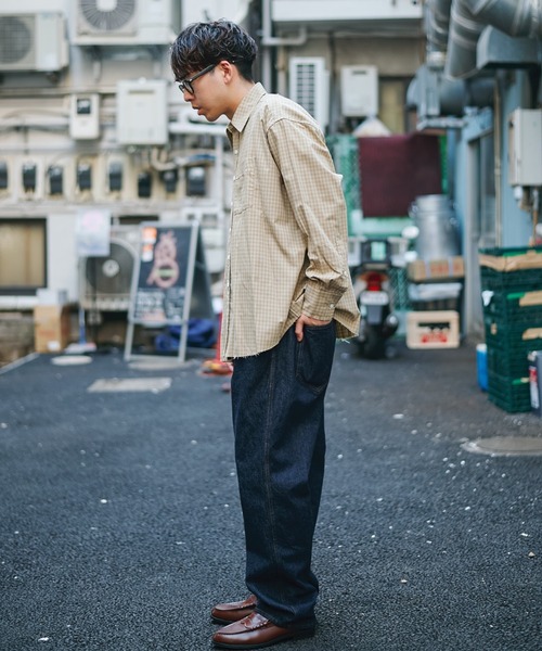 Name.(ネーム)の「T/R CHECK REGULAR SHIRT CUT OFF(シャツ/ブラウス・メンズ・ベージュ/ネイビー・1/2)」の12枚目の写真