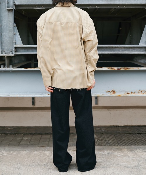Name.(ネーム)の「T/R CHECK REGULAR SHIRT CUT OFF(シャツ/ブラウス・メンズ・ベージュ/ネイビー・1/2)」の4枚目の写真