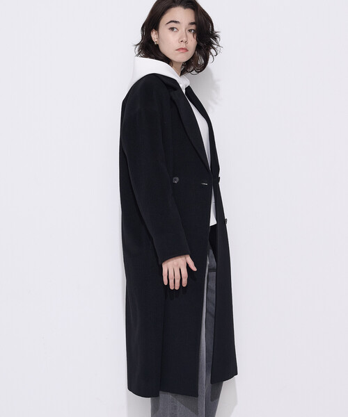 COMME CA Wardrobe（コムサワードローブ）の「〔 +サイズ 〕ソフトストレッチダンボールニット フーディー（パーカー・レディース・サックスブルー・13号）」の15枚目の写真