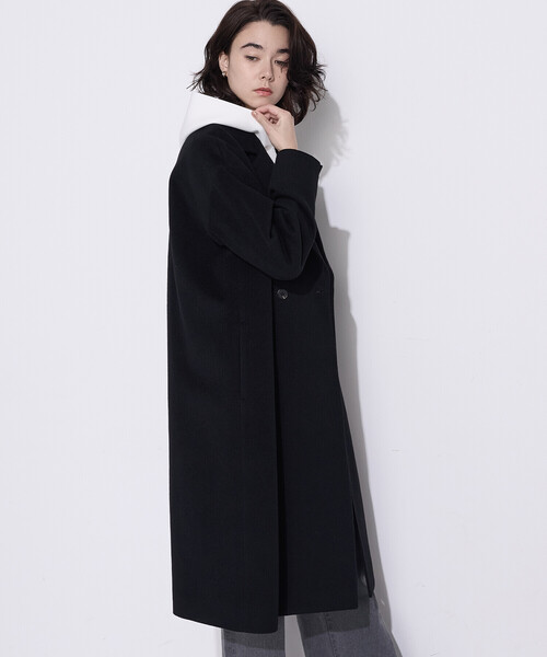 COMME CA Wardrobe（コムサワードローブ）の「〔 +サイズ 〕ソフトストレッチダンボールニット フーディー（パーカー・レディース・サックスブルー・13号）」の16枚目の写真