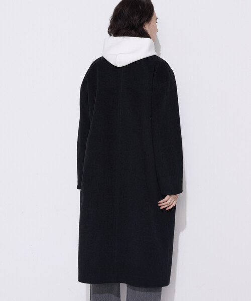 COMME CA Wardrobe（コムサワードローブ）の「〔 +サイズ 〕ソフトストレッチダンボールニット フーディー（パーカー・レディース・サックスブルー・13号）」の17枚目の写真