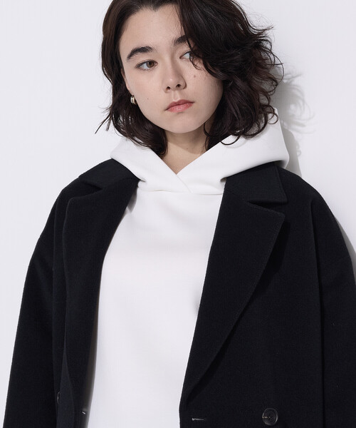 COMME CA Wardrobe（コムサワードローブ）の「〔 +サイズ 〕ソフトストレッチダンボールニット フーディー（パーカー・レディース・サックスブルー・13号）」の18枚目の写真