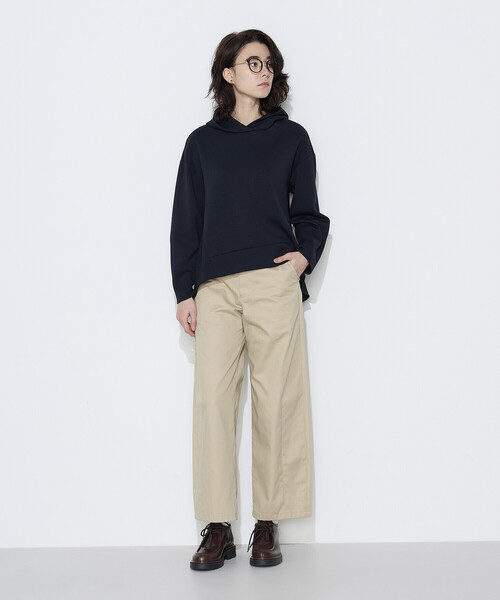 COMME CA Wardrobe（コムサワードローブ）の「〔 +サイズ 〕ソフトストレッチダンボールニット フーディー（パーカー・レディース・サックスブルー・13号）」の21枚目の写真