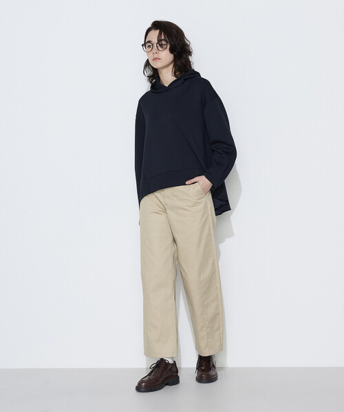 COMME CA Wardrobe（コムサワードローブ）の「〔 +サイズ 〕ソフトストレッチダンボールニット フーディー（パーカー・レディース・サックスブルー・13号）」の22枚目の写真