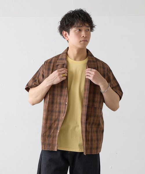 Kastane(カスタネ)の「【一部店舗限定/ユニセックス】BM チェック開襟シャツ(シャツ/ブラウス・メンズ・ブラウン/ブラック・FREE)」の20枚目の写真