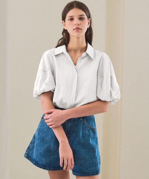 SLOWLOLLI（スローローリ）の「Roen volume puff blouse_2 Colors（シャツ/ブラウス・レディース・ライトグレー/アイボリー・FREE）」の7枚目の写真