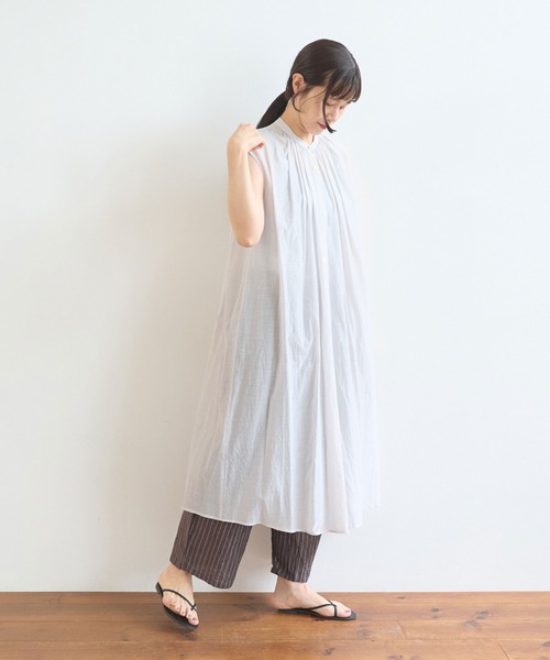 yuni(ユニ )の「100/1C Cu 2way gather SH-OP(ワンピース・レディース・グレー/ブラック・FREE)」の12枚目の写真
