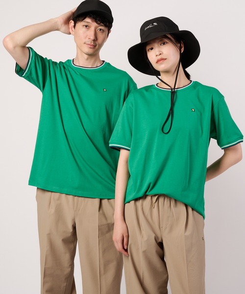 Arnold Palmer(アーノルドパーマー)の「【接触冷感/UVカット】スムース シェア リブライン Tシャツ(Tシャツ/カットソー・レディース・ネイビー/ライトグリーン/ホワイト・M/S/XS/LL/L)」の1枚目の写真