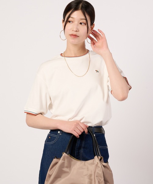 Arnold Palmer(アーノルドパーマー)の「【接触冷感/UVカット】スムース シェア リブライン Tシャツ(Tシャツ/カットソー・レディース・ネイビー/ライトグリーン/ホワイト・M/S/XS/LL/L)」の6枚目の写真