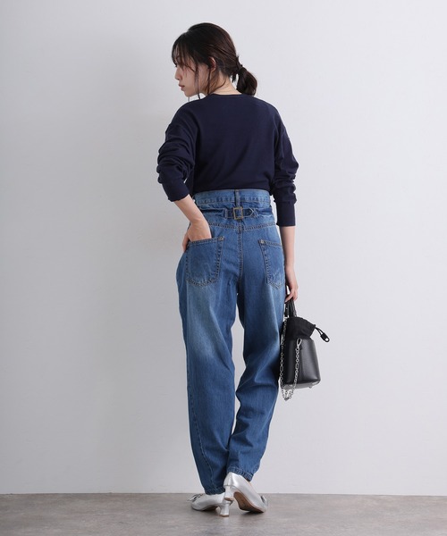 ElegChic(エレグシック)の「サルエルデニムパンツ ジーンズ(デニムパンツ・レディース・ホワイト/ネイビー/ブルー/ネイビー系・4L/S/M/L/XL/XXL)」の9枚目の写真