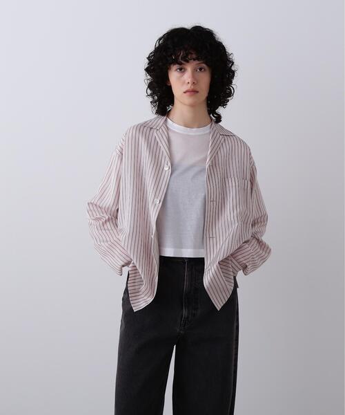 YLEVE(イレーヴ)の「YLEVE / ACETATE CUPRA STRIPE PAJAMA SHIRT(シャツ/ブラウス・レディース・レッド/ブルー・1/0)」の1枚目の写真