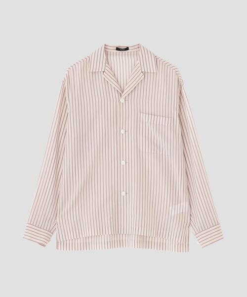 YLEVE(イレーヴ)の「YLEVE / ACETATE CUPRA STRIPE PAJAMA SHIRT(シャツ/ブラウス・レディース・レッド/ブルー・1/0)」の4枚目の写真