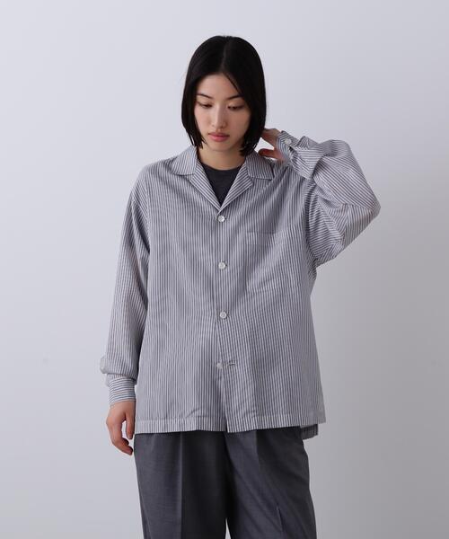 YLEVE(イレーヴ)の「YLEVE / ACETATE CUPRA STRIPE PAJAMA SHIRT(シャツ/ブラウス・レディース・レッド/ブルー・1/0)」の7枚目の写真