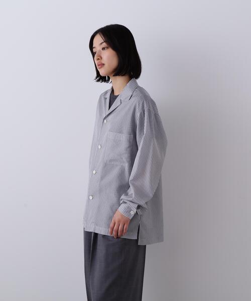 YLEVE(イレーヴ)の「YLEVE / ACETATE CUPRA STRIPE PAJAMA SHIRT(シャツ/ブラウス・レディース・レッド/ブルー・1/0)」の8枚目の写真