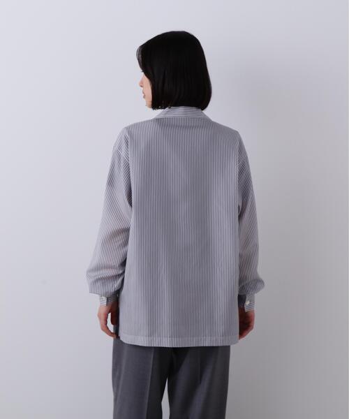 YLEVE(イレーヴ)の「YLEVE / ACETATE CUPRA STRIPE PAJAMA SHIRT(シャツ/ブラウス・レディース・レッド/ブルー・1/0)」の14枚目の写真