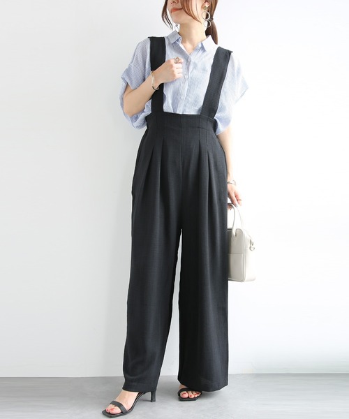 and it_(アンドイット)の「ワイドサロペット(サロペット/オーバーオール・レディース・チャコール/ブラック・M)」の15枚目の写真