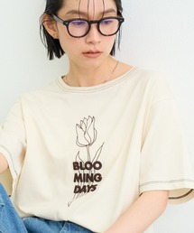 ZOZO限定接触冷感フラワープリント刺繍Tee