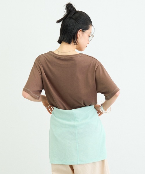 CIAOPANIC TYPY（チャオパニックティピー）の「ZOZO限定接触冷感フラワープリント刺繍Tee（Tシャツ/カットソー・レディース・チャコールグレー/ホワイト/アイボリー/ブラウン・ONE SIZE）」の13枚目の写真