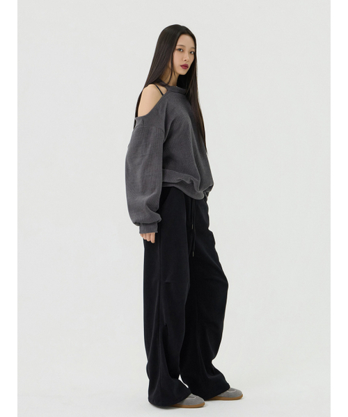 VADEFY(ヴァデファイ)の「タックノンオビローライズパンツ、ブラック(その他パンツ・レディース・その他・ONE SIZE)」の2枚目の写真
