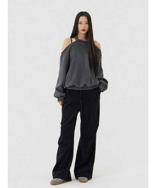 VADEFY(ヴァデファイ)の「タックノンオビローライズパンツ、ブラック(その他パンツ・レディース・その他・ONE SIZE)」の3枚目の写真