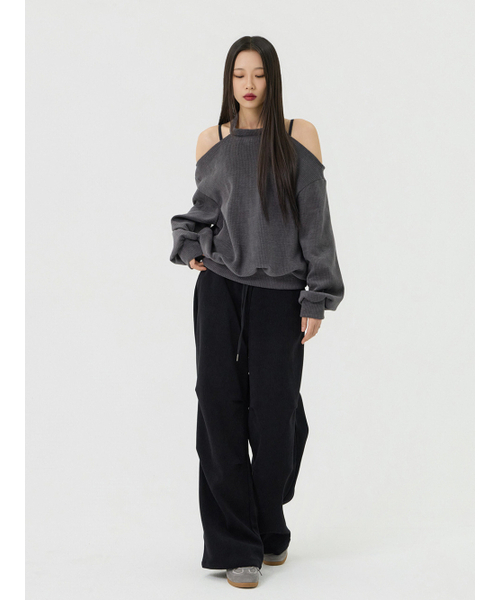 VADEFY(ヴァデファイ)の「タックノンオビローライズパンツ、ブラック(その他パンツ・レディース・その他・ONE SIZE)」の4枚目の写真