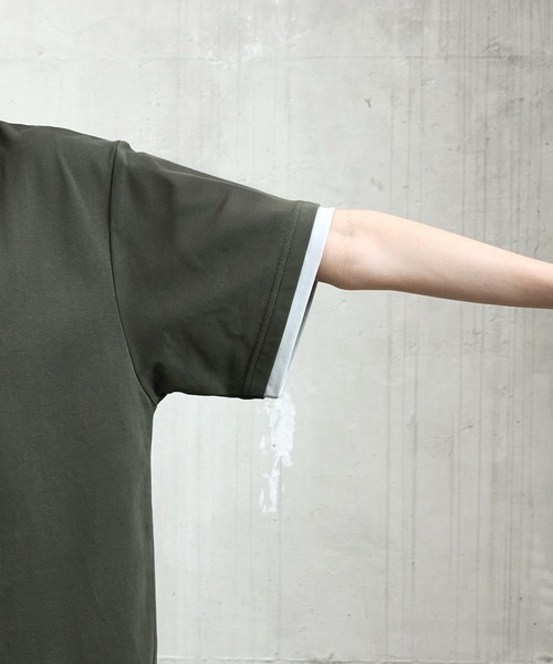 ROCHEM(ローシェン)の「ワンポイントロゴ刺繍フェイクレイヤードTシャツ(Tシャツ/カットソー・メンズ・カーキ/ネイビー/ブラック/ホワイト・L/S/XS/M)」の18枚目の写真