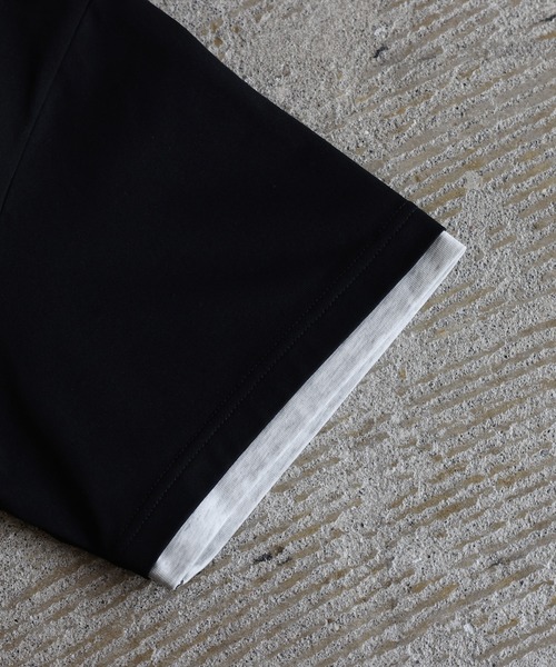 ROCHEM(ローシェン)の「ワンポイントロゴ刺繍フェイクレイヤードTシャツ(Tシャツ/カットソー・メンズ・カーキ/ネイビー/ブラック/ホワイト・L/S/XS/M)」の11枚目の写真