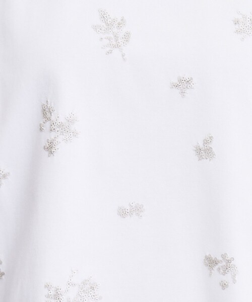 grove（グローブ）の「フラワーモチーフスパンコールTシャツ（Tシャツ/カットソー・レディース・オフホワイト/ブラック/サンドベージュ・02/03/01/04/05）」の7枚目の写真