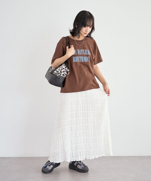 Green Parks(グリーンパークス)の「ボイルシャーリングフレアスカート(スカート・レディース・カーキ/オフホワイト/レッド/ブラック・FREE)」の11枚目の写真