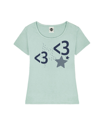 HEART TO レディース Uネック スリムフィット 半袖Tシャツ 6 COLORS