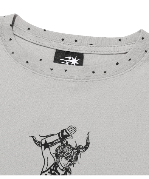 NICE GHOST CLUB(ナイスゴーストクラブ)の「WRESTLING STAR L/S TEE_GREY(NG2FFUT552A)(Tシャツ/カットソー・レディース・グレー・S/M/L)」の3枚目の写真