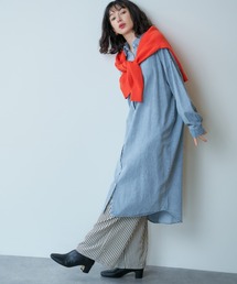 6.5オンスデニム オーバーサイズ ロングシャツワンピース