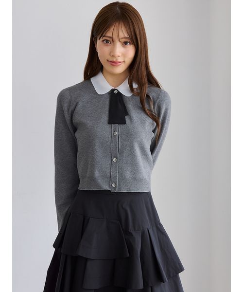CELFORD(セルフォード)の「デタッチャブル総針カーディガン(カーディガン/ボレロ・レディース・イエロー/ダークネイビー/チャコールグレー・36/38)」の8枚目の写真