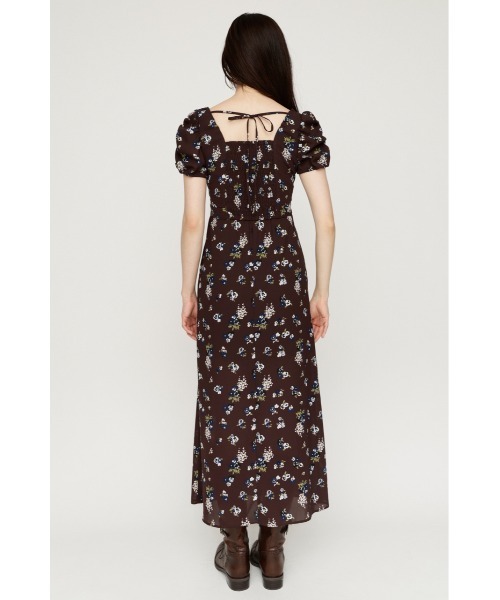 SLY（スライ）の「VINTAGE FLOWER L/OP ヴィンテージフラワーロングワンピース 夏服 秋服（ワンピース・レディース・ネイビー系/ブラウン系その他2・2/1）」の6枚目の写真