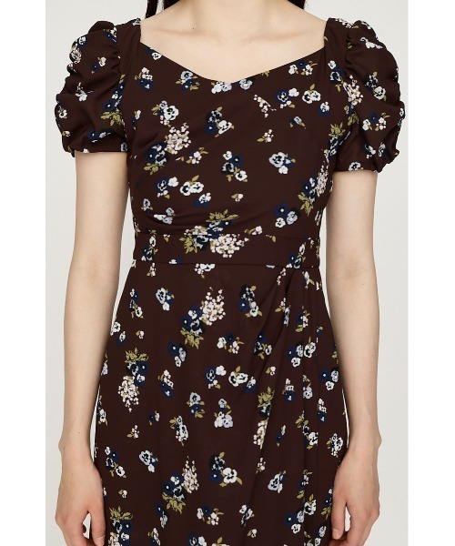 SLY（スライ）の「VINTAGE FLOWER L/OP ヴィンテージフラワーロングワンピース 夏服 秋服（ワンピース・レディース・ネイビー系/ブラウン系その他2・2/1）」の7枚目の写真