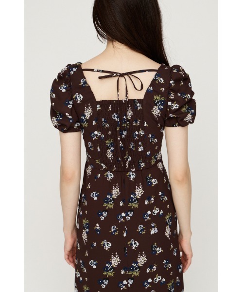 SLY（スライ）の「VINTAGE FLOWER L/OP ヴィンテージフラワーロングワンピース 夏服 秋服（ワンピース・レディース・ネイビー系/ブラウン系その他2・2/1）」の8枚目の写真