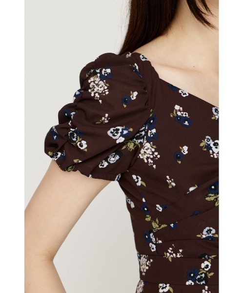 SLY（スライ）の「VINTAGE FLOWER L/OP ヴィンテージフラワーロングワンピース 夏服 秋服（ワンピース・レディース・ネイビー系/ブラウン系その他2・2/1）」の10枚目の写真