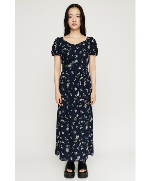 SLY（スライ）の「VINTAGE FLOWER L/OP ヴィンテージフラワーロングワンピース 夏服 秋服（ワンピース・レディース・ネイビー系/ブラウン系その他2・2/1）」の12枚目の写真