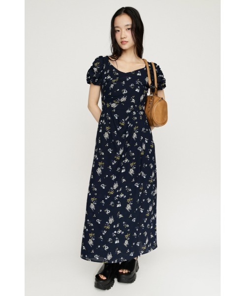 SLY（スライ）の「VINTAGE FLOWER L/OP ヴィンテージフラワーロングワンピース 夏服 秋服（ワンピース・レディース・ネイビー系/ブラウン系その他2・2/1）」の14枚目の写真