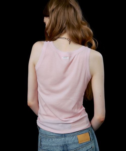 JOSE MOON(ジョゼムーン)の「SHEER RIB TANKTOP/シアーリブタンクトップ(タンクトップ・レディース・ブラック/グレー/ホワイト・FREE)」の14枚目の写真