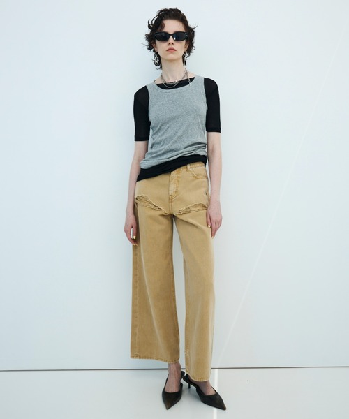 JOSE MOON(ジョゼムーン)の「SHEER RIB TANKTOP/シアーリブタンクトップ(タンクトップ・レディース・ブラック/グレー/ホワイト・FREE)」の21枚目の写真