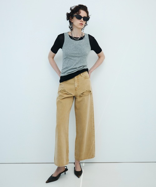 JOSE MOON(ジョゼムーン)の「SHEER RIB TANKTOP/シアーリブタンクトップ(タンクトップ・レディース・ブラック/グレー/ホワイト・FREE)」の22枚目の写真