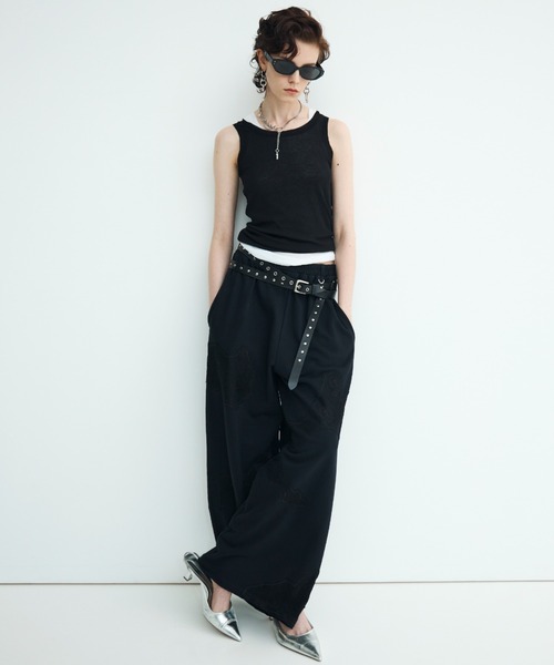 JOSE MOON(ジョゼムーン)の「SHEER RIB TANKTOP/シアーリブタンクトップ(タンクトップ・レディース・ブラック/グレー/ホワイト・FREE)」の9枚目の写真