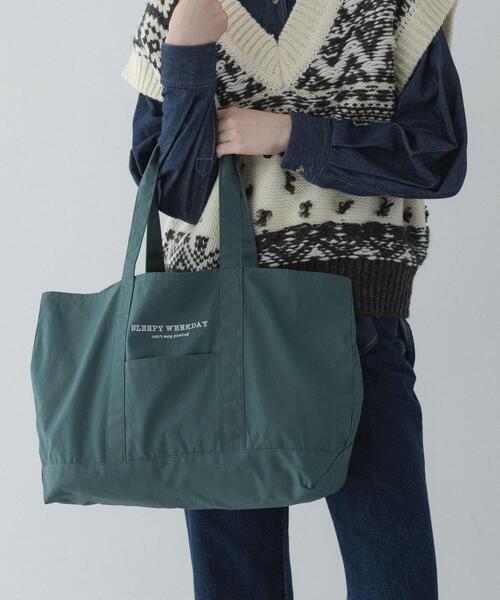 URBAN RESEARCH Sonny Label（アーバンリサーチサニーレーベル）の「SLEEPY WEEKDAY TOTEBAG（トートバッグ・レディース・ネイビー/ブラウン系その他/グリーン・ONE）」の10枚目の写真