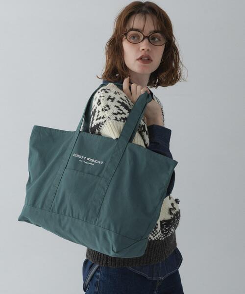 URBAN RESEARCH Sonny Label（アーバンリサーチサニーレーベル）の「SLEEPY WEEKDAY TOTEBAG（トートバッグ・レディース・ネイビー/ブラウン系その他/グリーン・ONE）」の11枚目の写真